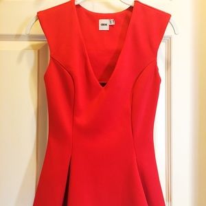ASOS Red Peplum Top - Size XS